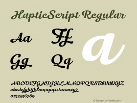 HapticScript Regular Version 1.000 Font Sample