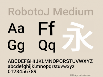 RobotoJ Medium Version 2.01; 2016-09-14 Font Sample