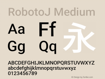 RobotoJ Medium Version 2.01; 2016-09-14图片样张