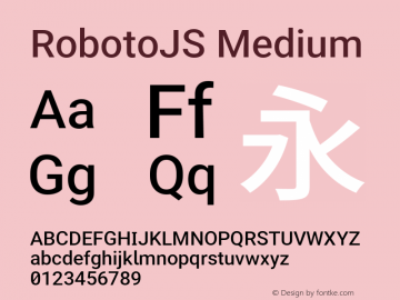 RobotoJS Medium Version 2.01; 2016-09-14 Font Sample