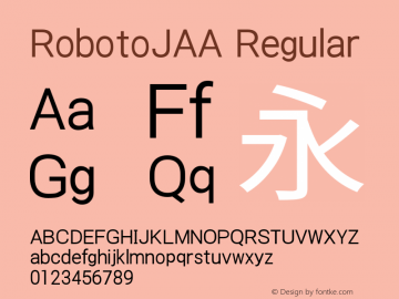 RobotoJAA Regular Version 2.01; 2016-09-14 Font Sample