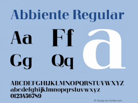 Abbiente Regular Version 001.000;com.myfonts.easy.fontmesa.abbiente.regular.wfkit2.version.2YGT图片样张