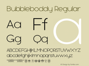 Bubbleboddy Regular Version 1.014 Font Sample