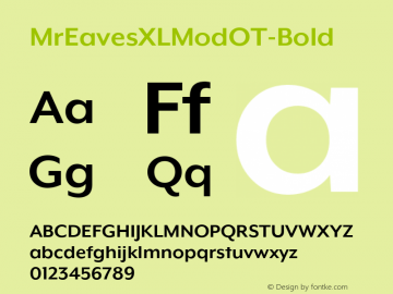 MrEavesXLModOT-Bold ☞ Version 1.100;PS 001.100;hotconv 1.0.57;makeotf.lib2.0.21895;com.myfonts.easy.emigre.mr-eaves-xl-modern-opentype.ot-bold.wfkit2.version.3FK7 Font Sample