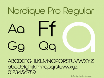 Nordique Pro Regular Version 1.000 2015 WF Font Sample