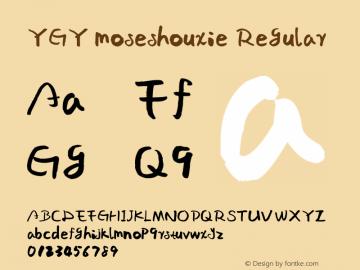 YGY moseshouxie Regular Version 6.90 June 10, 2015 Font Sample
