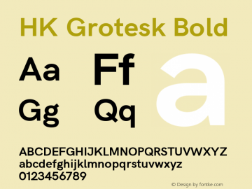 HK Grotesk Bold Version 1.000 Font Sample