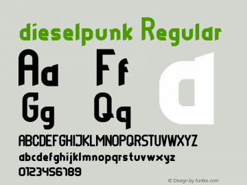 dieselpunk Regular Version 1.0 Font Sample