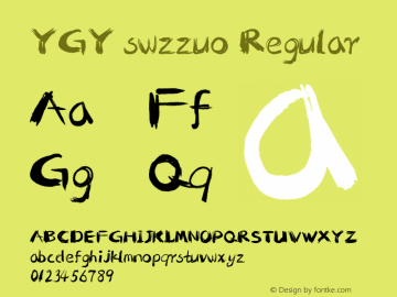 YGY swzzuo Regular Version 6.90 September 20, 2016 Font Sample