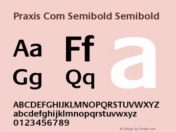 Praxis Com Semibold Semibold Version 001.001图片样张