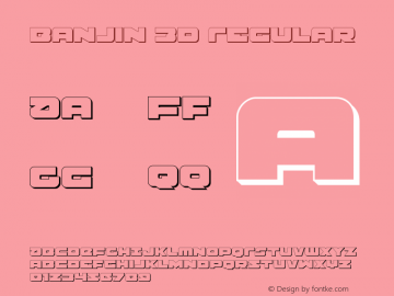 Banjin 3D Regular Version 1.0; 2016 Font Sample