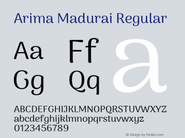 Arima Madurai Regular Version 1.019 Font Sample