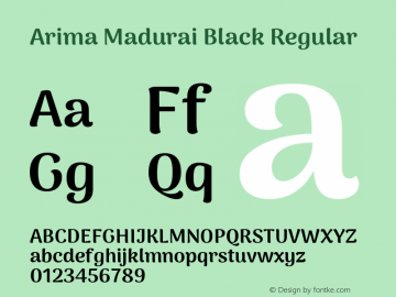 Arima Madurai Black Regular Version 1.019 Font Sample
