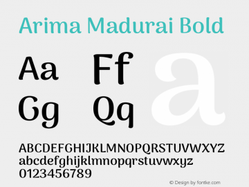 Arima Madurai Bold Version 1.019 Font Sample