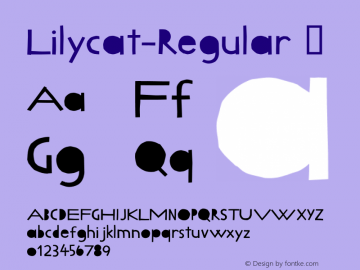 Lilycat-Regular ☞ Version 1.00 2015;com.myfonts.easy.letters-numbers.lilycat.regular.wfkit2.version.4osB图片样张