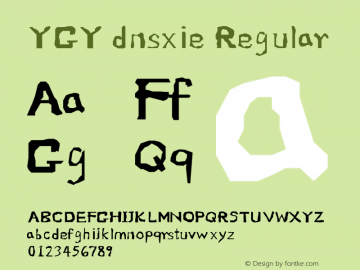 YGY dnsxie Regular Version 6.90 June 10, 2015 Font Sample