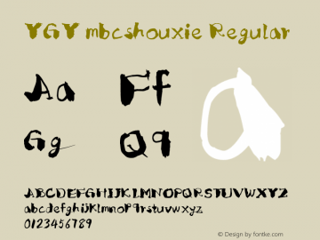 YGY mbcshouxie Regular Version 6.90 June 10, 2015 Font Sample