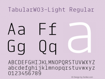 TabularW03-Light Regular Version 1.15图片样张