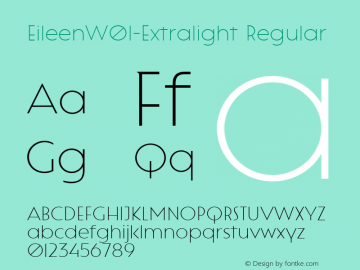 EileenW01-Extralight Regular Version 1.10 Font Sample