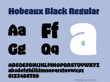 Hobeaux Black Regular Version 1.001 Font Sample