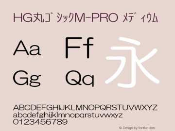 HG丸ｺﾞｼｯｸM-PRO ﾒﾃﾞｨｳﾑ Ver.1.01 Font Sample