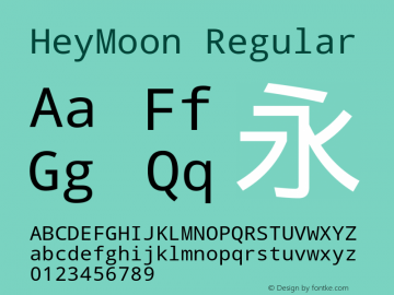 HeyMoon Regular Version 0.1 Sep 3, 2014 Font Sample