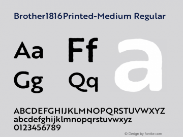 Brother1816Printed-Medium Regular Version 1.000图片样张