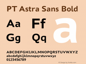 PT Astra Sans Bold Version 1.001 Font Sample