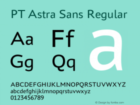 PT Astra Sans Regular Version 1.001图片样张