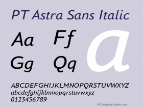 PT Astra Sans Italic Version 1.001图片样张