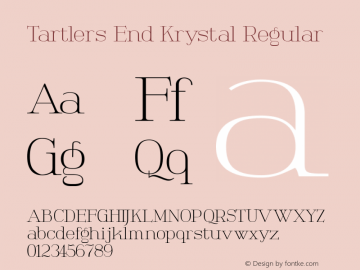 Tartlers End Krystal Regular Version 1.000 2013 initial release; ttfautohint (v1.3)图片样张
