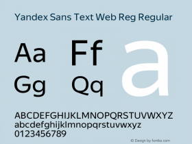 Yandex Sans Text Web Reg Regular Version 1.1 2015图片样张