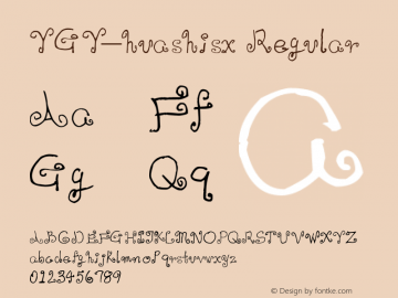 YGY-huashisx Regular Version 6.90 June 10, 2015 Font Sample