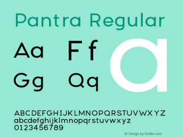 Pantra Regular Version 1.000;com.myfonts.easy.nicolasdesle.pantra.regular.wfkit2.version.4xig图片样张