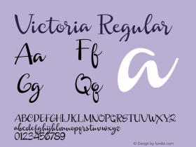 Victoria Regular Version 1.000 Font Sample