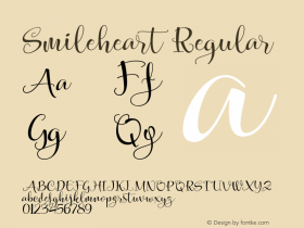 Smileheart Regular Version 1.000;PS 001.001;hotconv 1.0.56 Font Sample