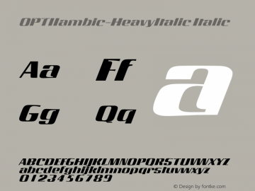 OPTIIambic-HeavyItalic Italic 001.000图片样张