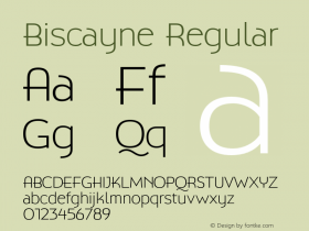 Biscayne Regular Version 1.000 Font Sample