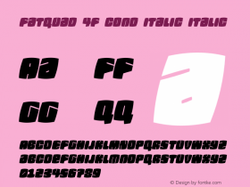 Fatquad 4F Cond Italic Italic Version 1.000 Font Sample