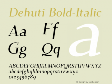 Dehuti Bold-Italic Version 1图片样张