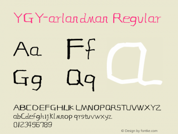 YGY-arlandman Regular Version 6.90 September 22, 2016 Font Sample