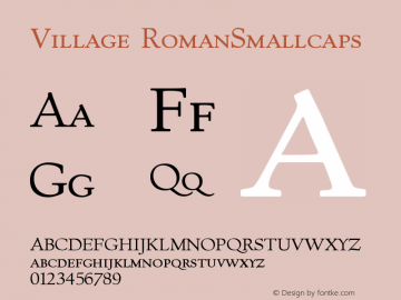 Village RomanSmallcaps Version 001.000 Font Sample