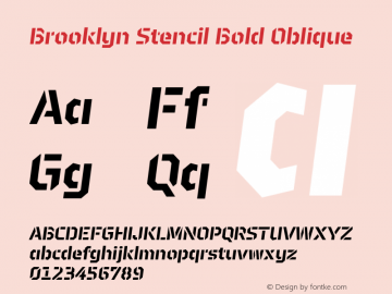 Brooklyn Stencil Bold Oblique 1.100图片样张