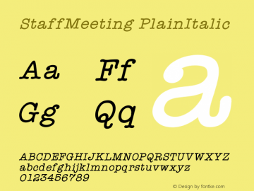 StaffMeeting PlainItalic Version 001.000图片样张