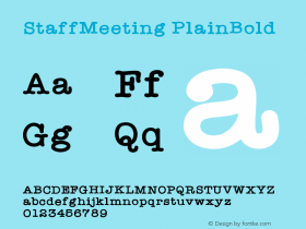 StaffMeeting PlainBold Version 001.000 Font Sample