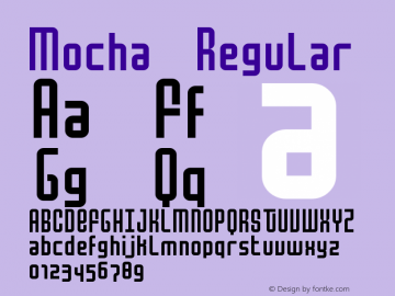 Mocha Regular Version 1.0 Font Sample