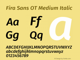 Fira Sans OT Medium Italic Version 2.001图片样张