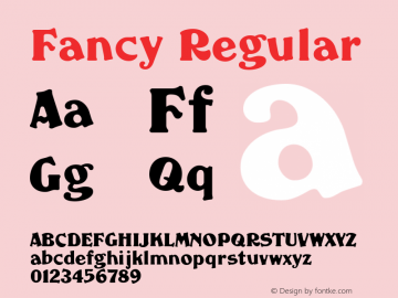 Fancy Regular Version 001.000 Font Sample