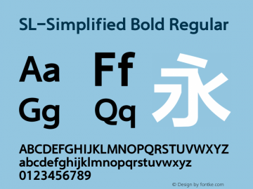 SL-Simplified Bold Regular Version 1.00 Font Sample