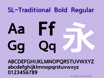 SL-Traditional Bold Regular Version 1.00图片样张